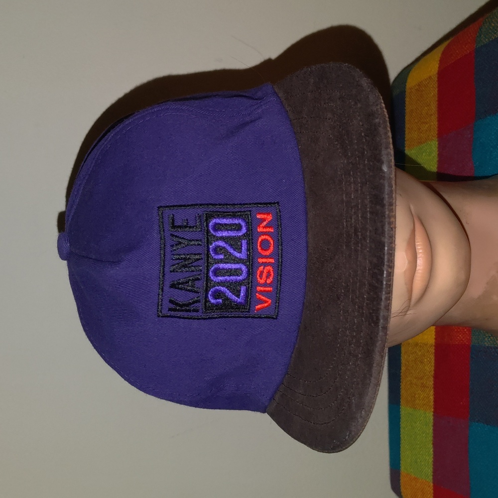 Kanye West 2020 Vision Purple Suede Visor Embroidered Snapbk Hat Cap Made in USA